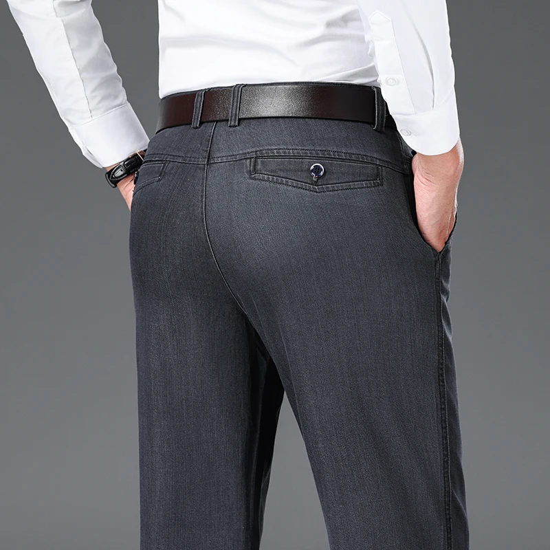 

2025 New Business Men's Jeans Autumn Fashion Stretch Straight Casual Trousers Loose Comfortable Brand Classic Denim Pants Male