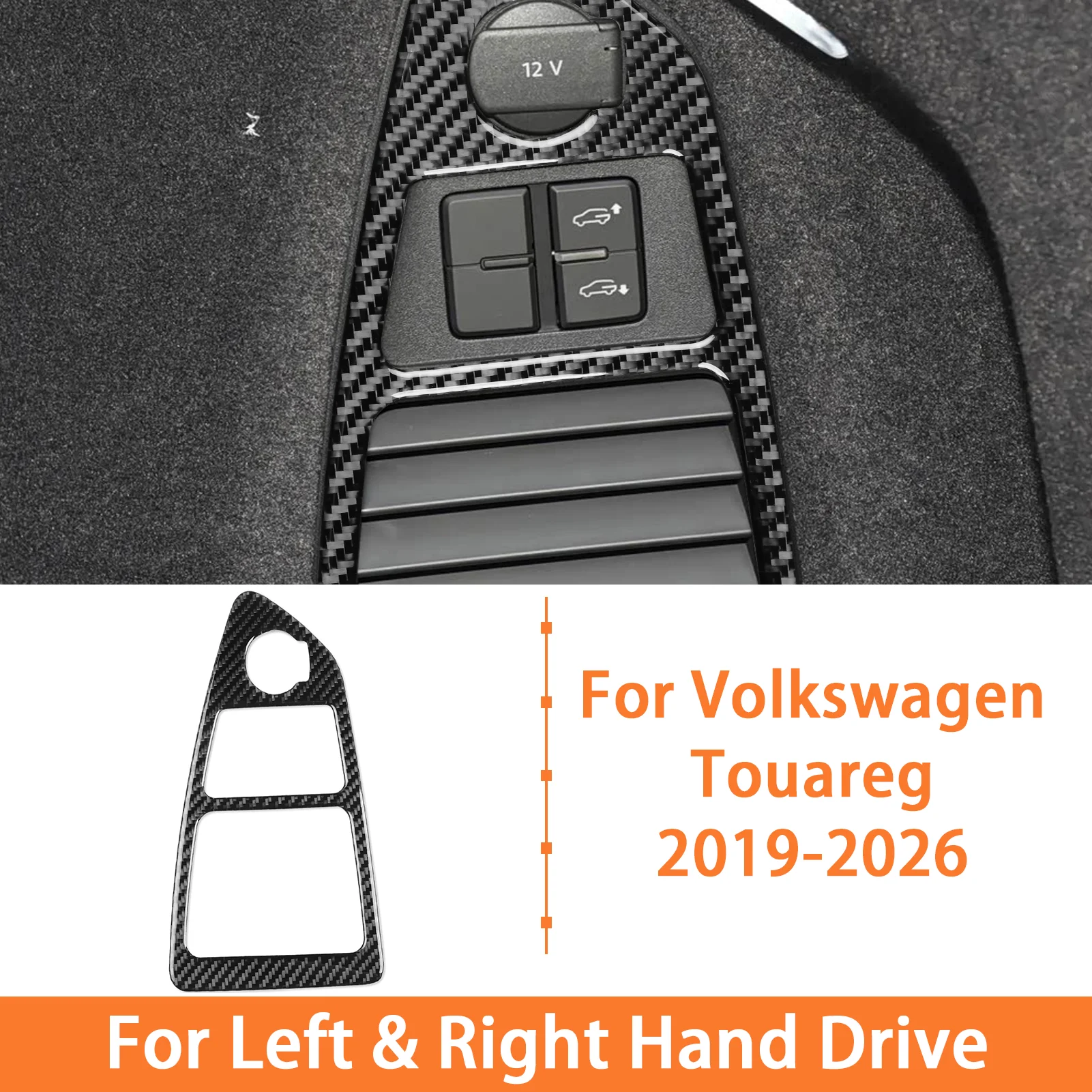 Voor Volkswagen Touareg 2019-2026 Carbon Fiber Interieur Accessoire Stickers Dashboard Ventilatieopeningen Center Console Versnellingspookpaneel