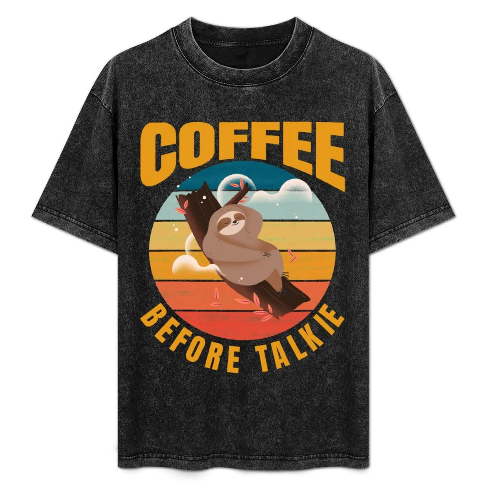 

Coffee Before Talkie Cute Sloth T-Shirt man t shirt cotton man t shirt luxury T-Shirt