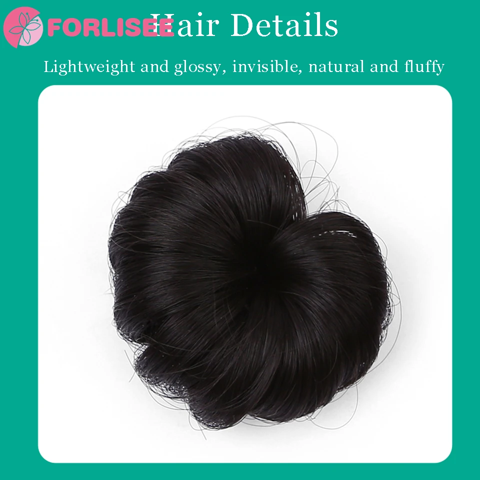 FORLISEE Synthetic Ancient Style Children\'s Hair Accessories Ball Head Wig Bag Wig Ring Bun Flower Hairpin Straight Hair Bag