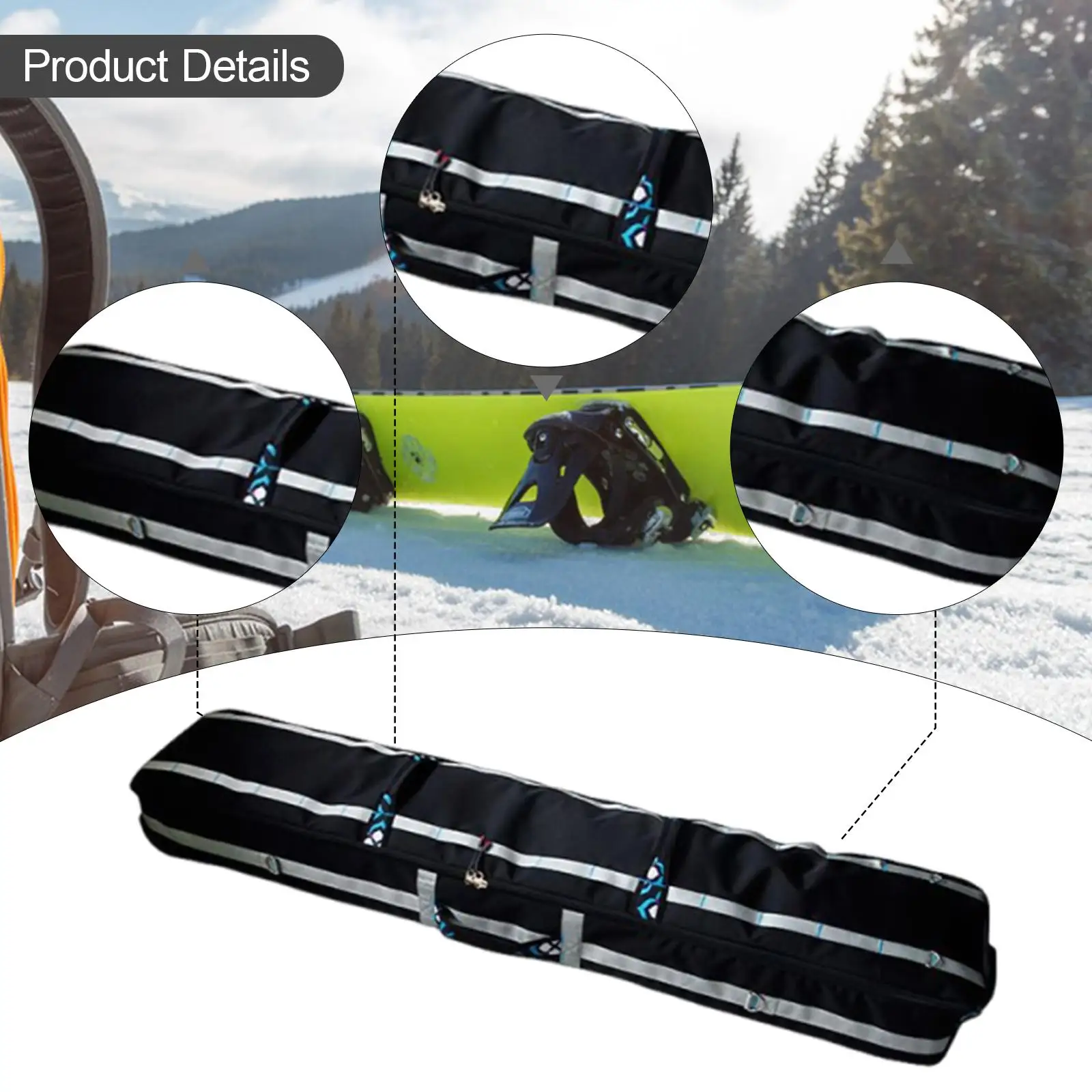 حقيبة على الجليد مع حقيبة حمل بعجلات للسفر الجوي وحقيبة حمل بعجلات وحقيبة تزلج للسفر على الجليد في الهواء الطلق