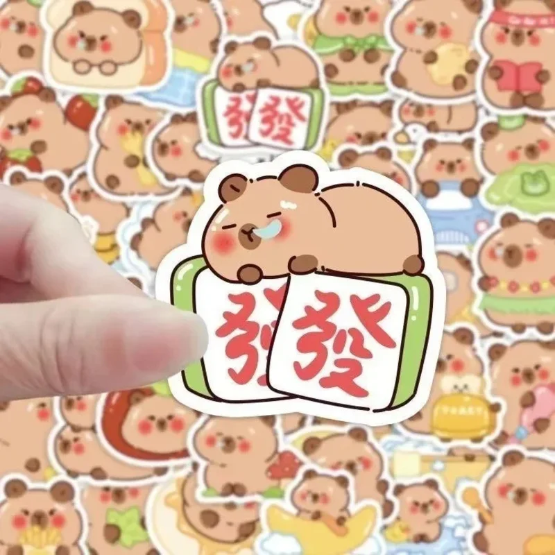 30/50Pcs Sheets Cute Chibi Capybara Stickers - Kawaii Capybara Expression Pack for Scrapbooking, Journal Decor