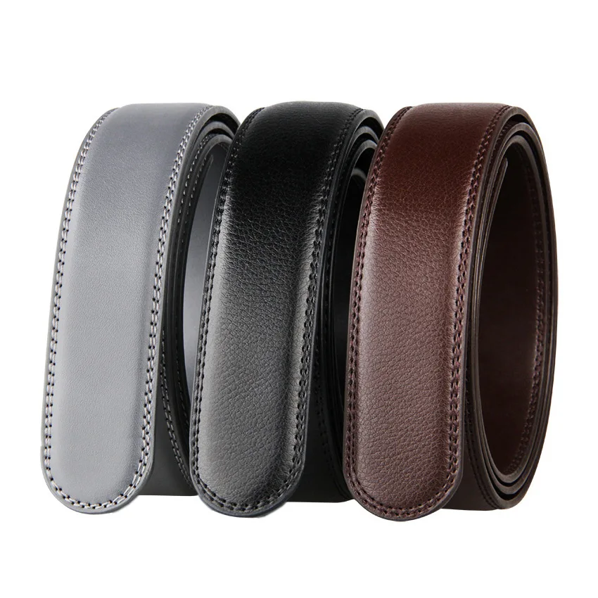 New Men\'s Automatic Buckle Belts No Buckle Belt Men High Quality Male Genuine Strap Jeans Belt Free Shipping 3.5cm