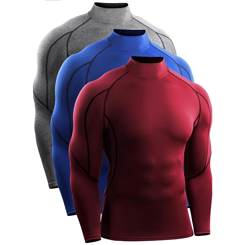 Men's Running T Shirt Sportswear Long Sleeve Male Tracksuit Elastic Rashgard Gym Fitness Tights Training Compression T-shirt Men image 3