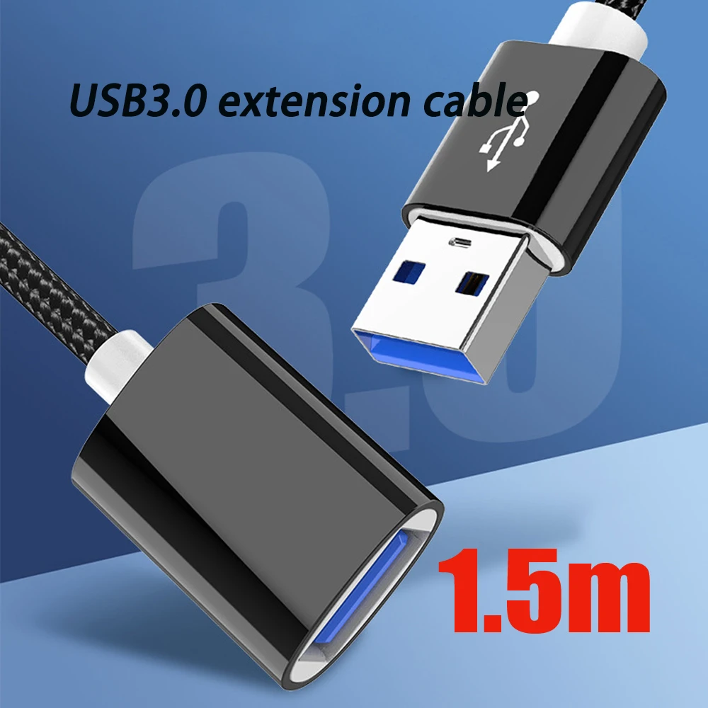 10PCS 1.5M USB Extension Cable 3.0 Male To Female Data Cable For Computer Printer USB Mouse Game Data Charger Cable Adapters