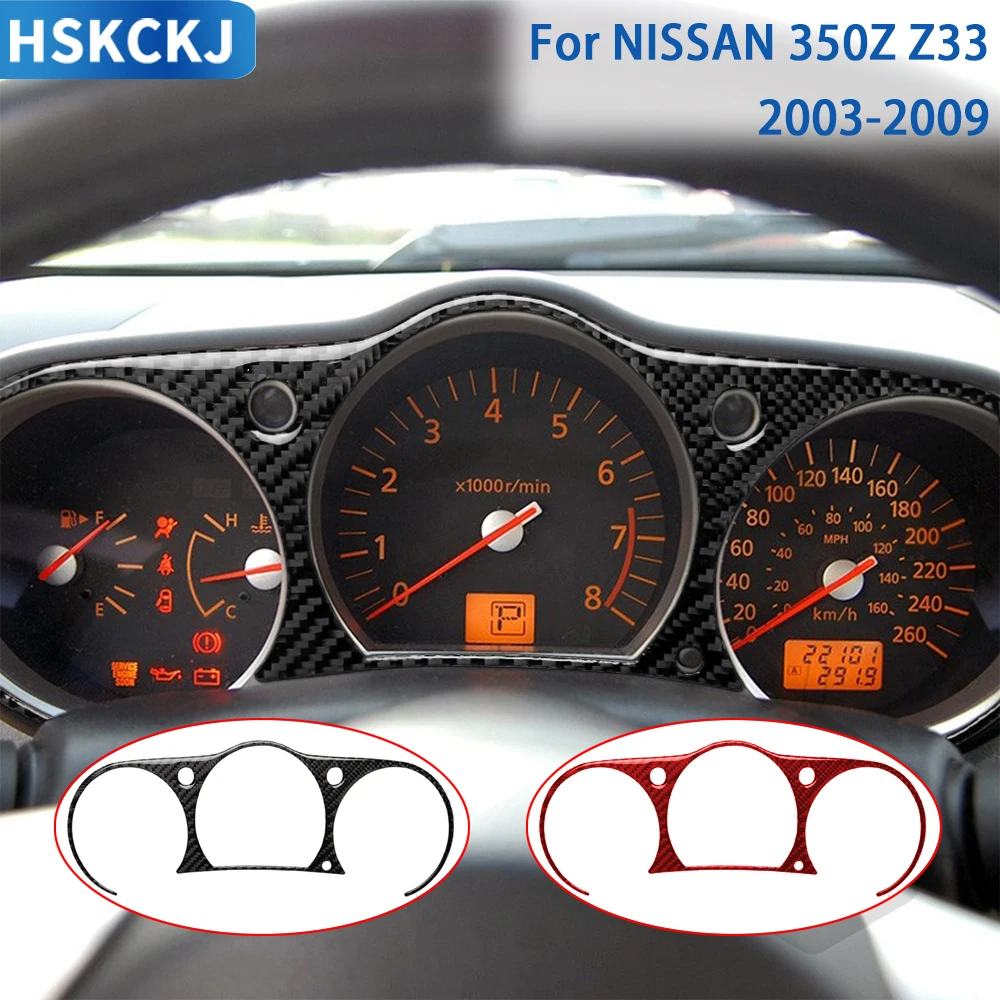 Carbon Fiber Interior For NISSAN 350Z Z33 2003-2009 Accessories Car Dashboard Speedometer Surrounded Frame Trim Sticker