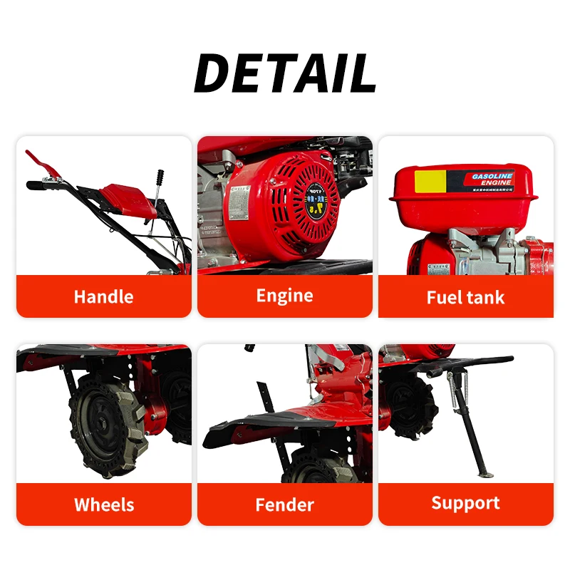 T1050G Used Upgraded Version 177F 12HP Mini Power Tiller Farm Cultivator 2-Row Gearbox Engine Gear Energy Saving view 4