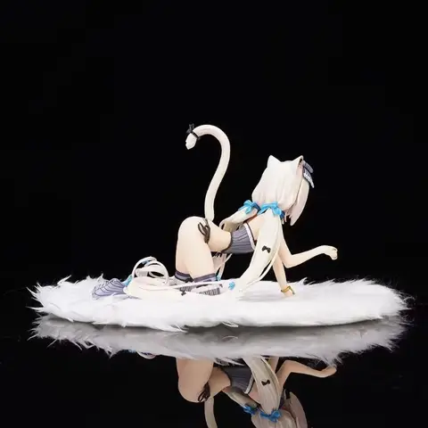 23 cm Kattflicka Paradise Native Knäböjande Vanilj och Liggande Choklad Anime PVC Actionfigur Leksakssamling Modell Skrivbordsprydnad 10 best sales neko bågfigur - №4