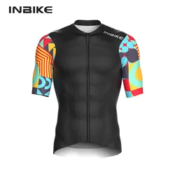 INBIKE Man Cycling Short Sleeve Jersey MTB Bike Shirts Shorts for Men Quick-dry Bicycle Bib Sets Top Riding Clothes with Pockets