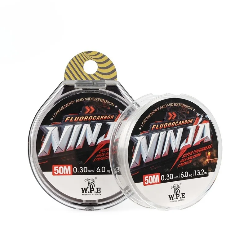 

JINGYU Pure Fluorocarbon Fishing Line 50m New Crawfish Lure Saltwater Texas Rig Weedless Soft Plastic Bait Invisible