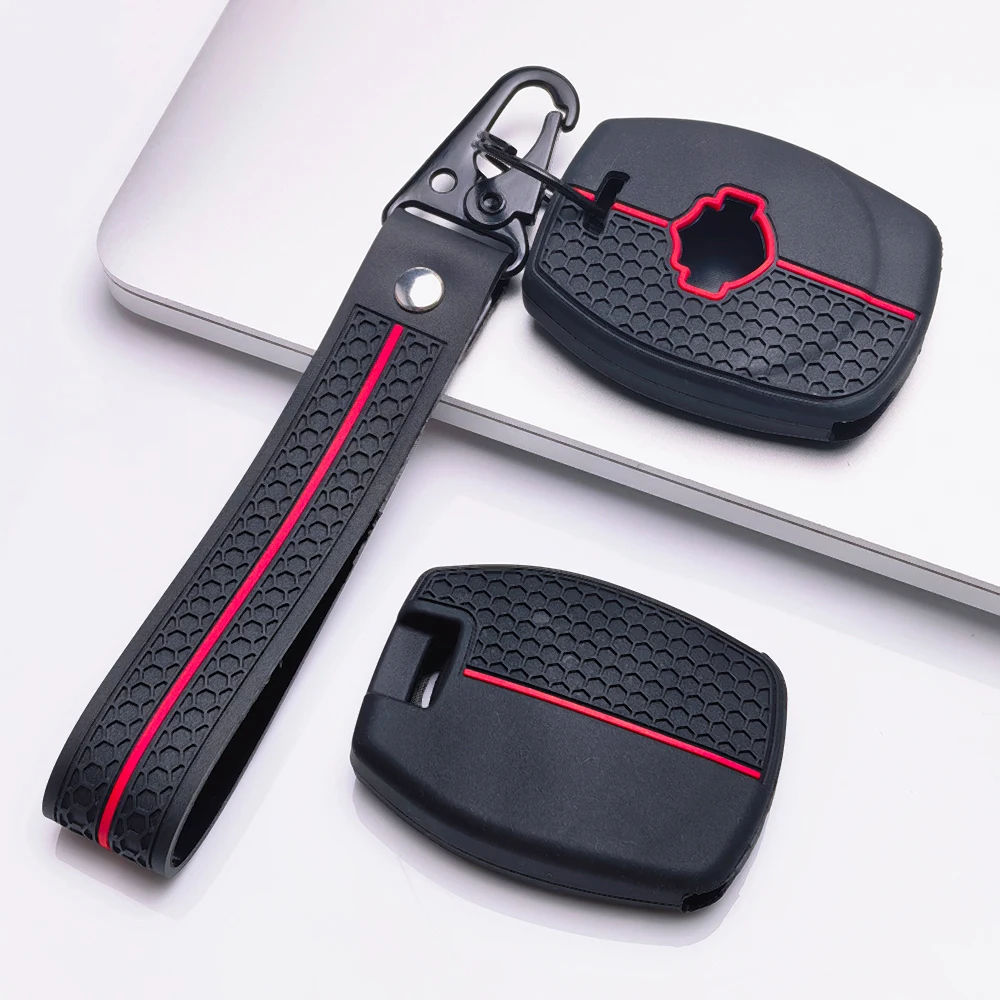 Flexible Key Cover For Harley Davidson XL Dyna Softail Touring Trike Sportster S 1250 RH1250 RA1250S with carabiner lanyard