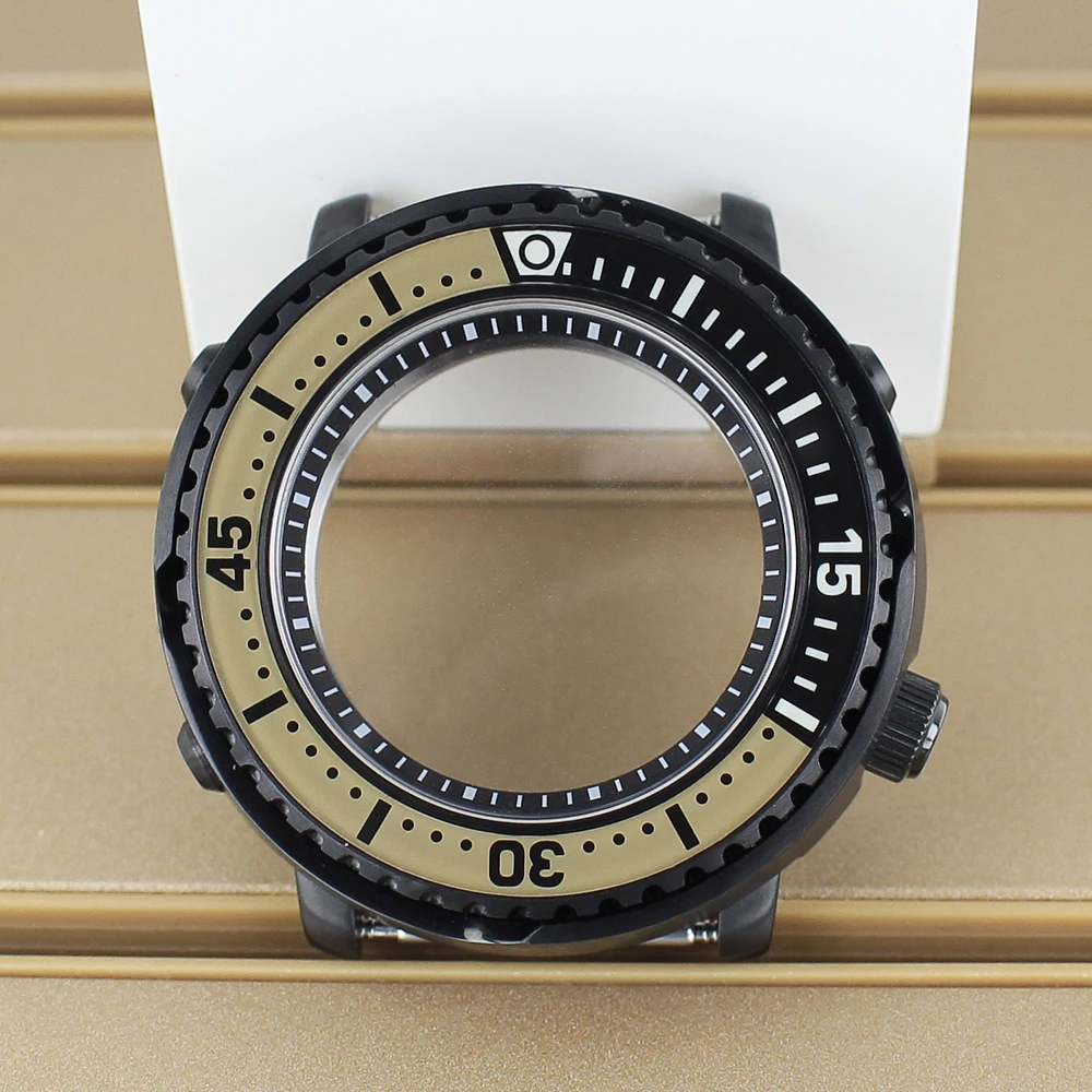 43.3 مللي متر 20ATM غواص ساعة حافظة C3 الحافة الياقوت الزجاج ل وزارة الدفاع التونة المعلبة NH35 NH36 NH38 4R36 حركة أسود/أبيض أجزاء حلقة