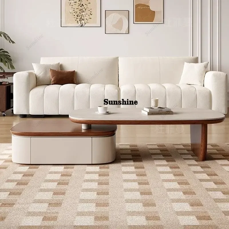 

Medieval style solid wood coffee table combination household living room small apartment walnut coffee tableTJ