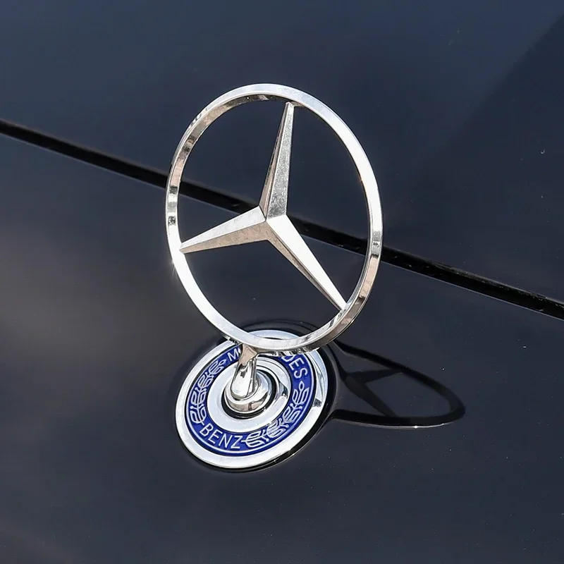 Car Hood Front Chrome Logo Hood Marking Star Bonnet Badge For Mercedes Benz W204 W212 W220 W210 W221 C E S Class Accessories