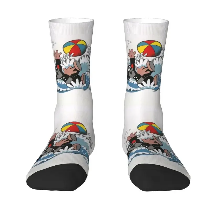 Fashion Mens Funny Mole Dress Socks Unisex Breathbale Warm 3D Print Cartoon Krtek Little Maulwurf Crew Socks