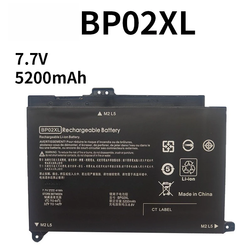 

New Replacement Battery For HP 15-AU Series BP02XL TPN-Q172 TPN-Q175 15-AU156TX 15-AU160TX 7.7V 5200mAh Notebook Battery