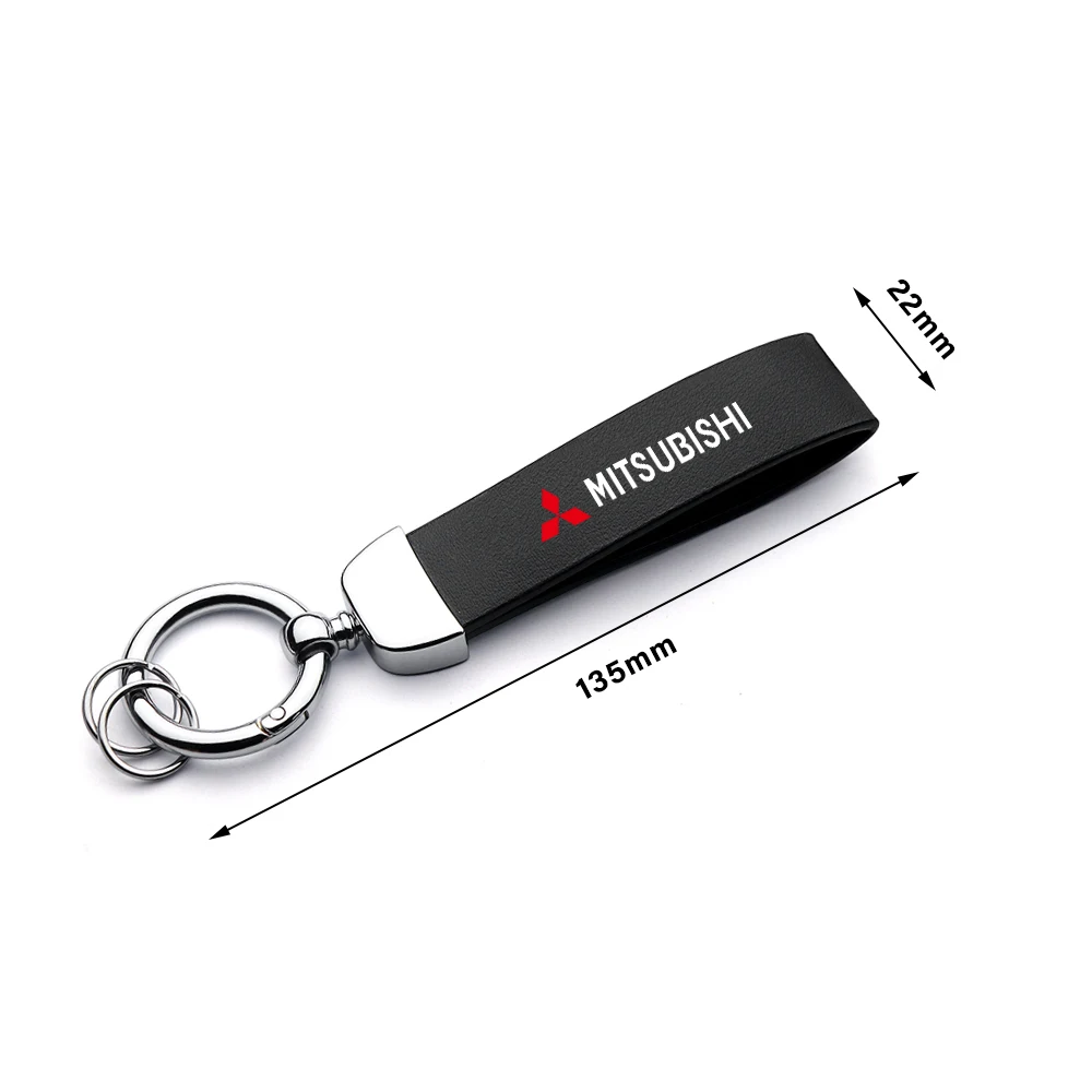 Car Metal Keychain Fashion Creative Leather Keychain Accessories For Mitsubishi Outlander Pajero Lancer EX ASX Galant Ralliart