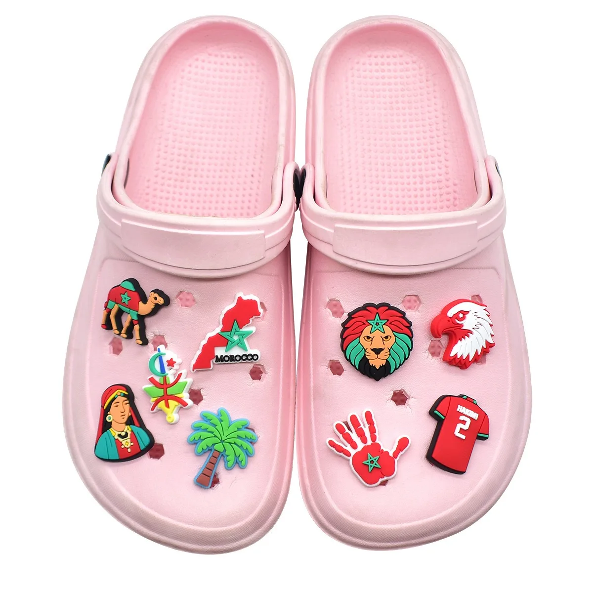 21Pcs New Moroccan Shoes Charm Shoe Buckle Personalized DIY Removable Soft Rubber Clog Sandal Garden Shoes Accessories