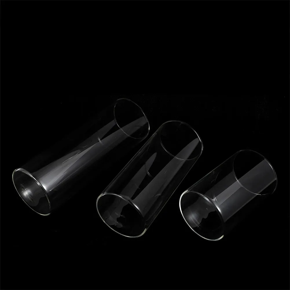 

Набор из 3 прозрачных стеклянных подсвечников-цилиндров для столбчатых свечей, ветрозащитные, для домашнего декора, создания романтической атмосферы