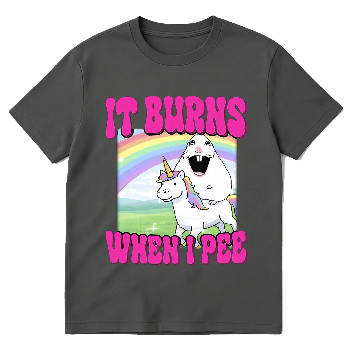 It Burns When I Pee Hamster Lustige Meme-Grafik-T-Shirts für Männer und Frauen, modisch, 100 % Baumwolle, kurzärmelig, übergroßes T-Shirt, Streetwear – Detail 7