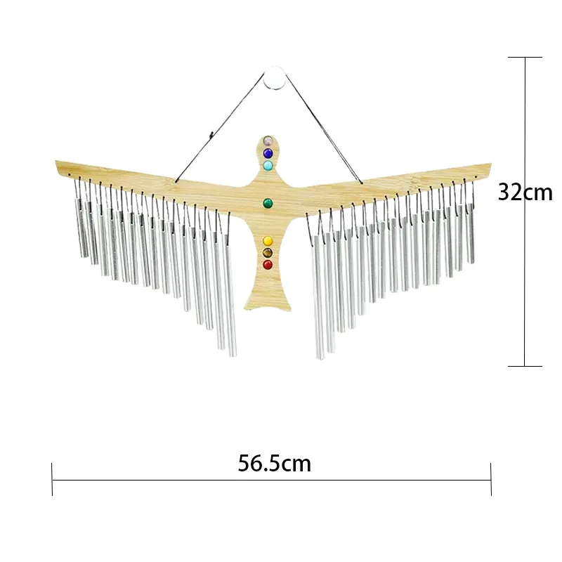 Bamboo wind chimes colorful stone characteristic sound beam wind chimes