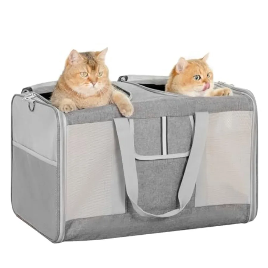 

Большая переноска для кошек (на 2 кошки), 24x14x16 дюймов, для кошек и собак до 40 фунтов, с сетчатыми стенками со всех сторон