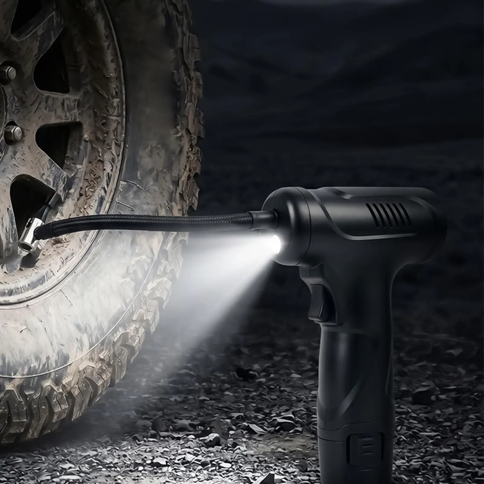 Portable Air Compressor Digital Display With LED Lights Pressure Gauge Car Tire Air Pump Portable For Bike Motorcycle
