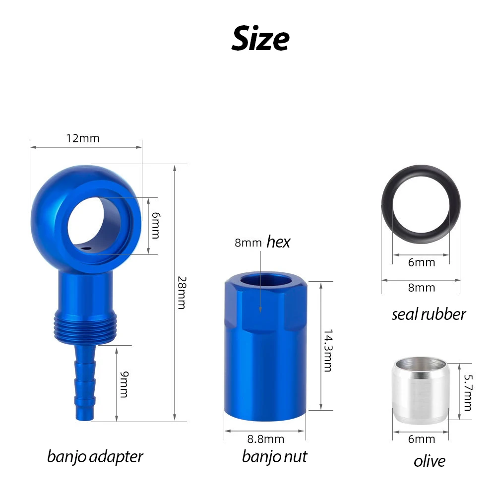 Bike Hydraulic Disc Brake Hose Banjo Fitting Insert Kit Olive Hose Adapter for SLX XT XTR ZEE SAINT BH90 M640 M7000 M8000 M8020