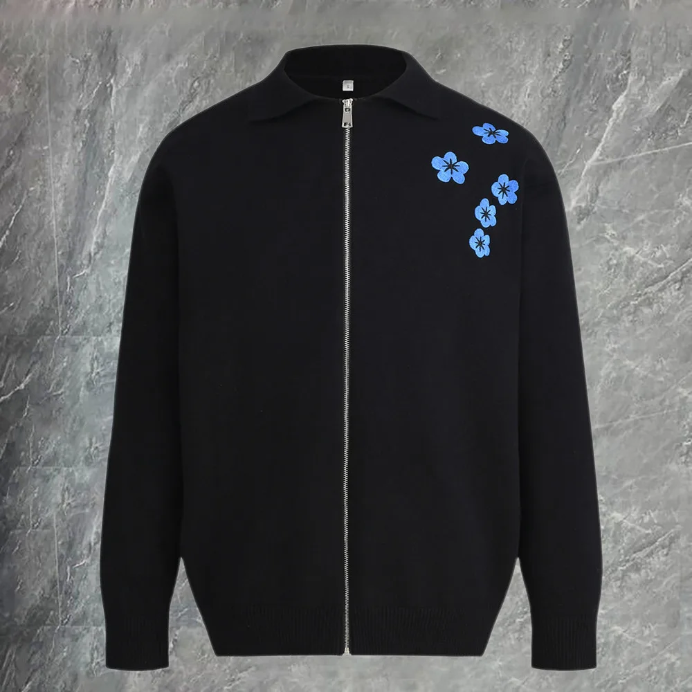 

Autumn Winter Mens Sweaters Lapels British Style Men Cardigan Fashion Cardigan Spliced Color Cardigan Knit Jacket Vetement Homme