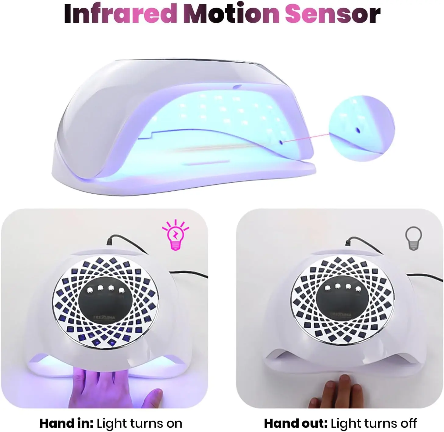 مصباح أظافر LED بالأشعة فوق البنفسجية بقدرة 268 وات مع 57 مصباح LED، سريع الجفاف، 4 مؤقتات، مستشعر تلقائي، محمول للمنزل والصالون