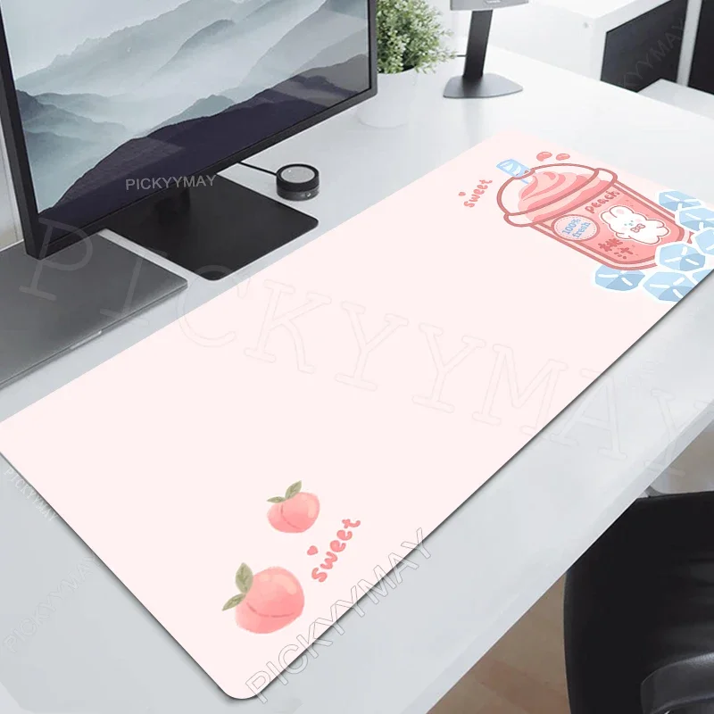 かわいいピンクデスクマットゲーマーマウスパッドミルクティーマウスパッドオフィスデスクパッド大型マウスパッドかわいいマウスマットノートブックコンピュータ用