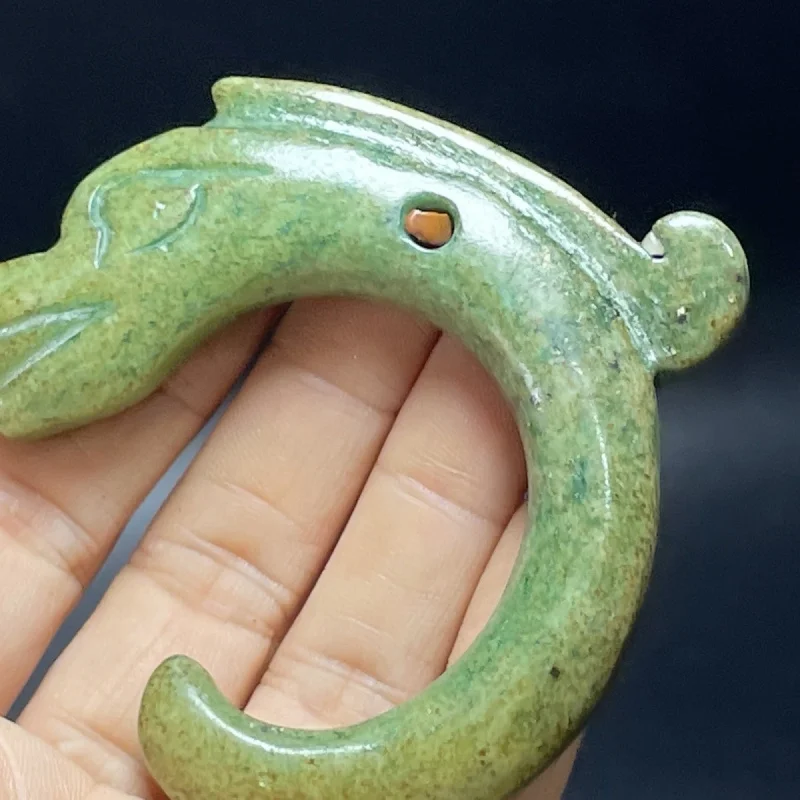 هان سلالة اليشم صفقة العتيقة اليشم قطعة أثرية قلادة اليشم القديمة معلقة حلية خمر التنين هوك