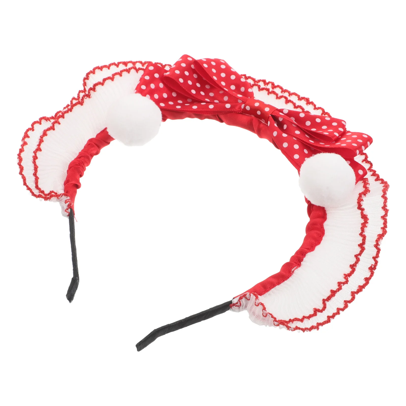 

Butterfly Knot Headband Satin Lace Trim Dot Embellished Vintage Hair Accessory For Women Party Daily Wear Cosplay