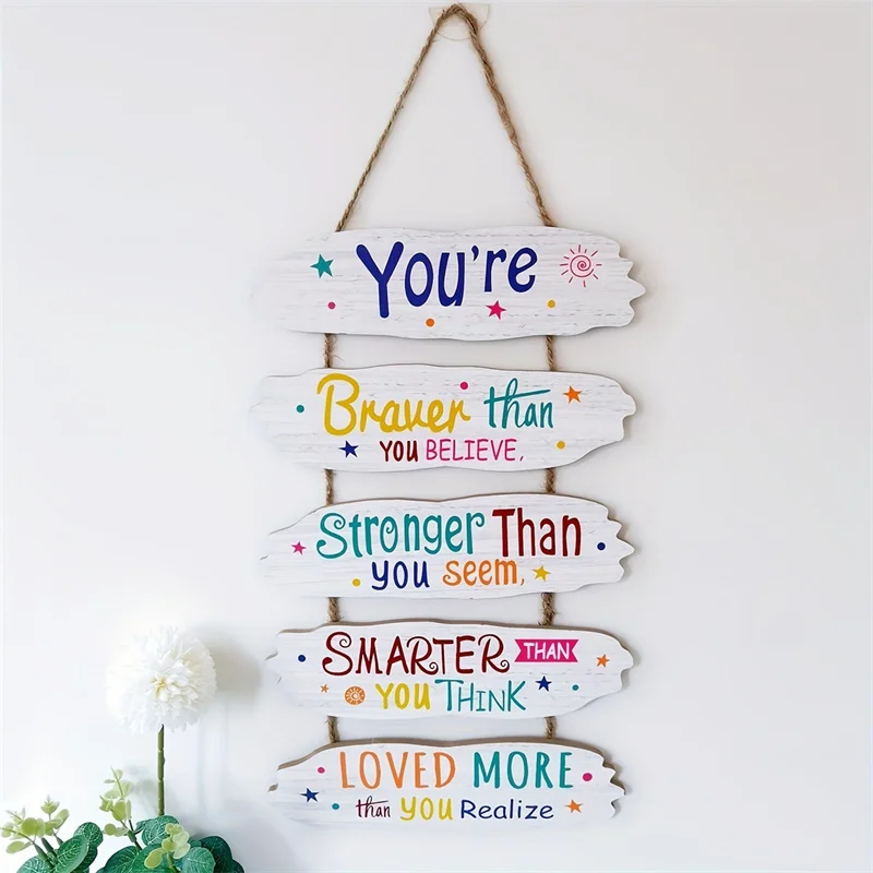 Inspirational Hanging Plaque Sign With English Quotes Great For Home Living Room Room Office Decoration Holiday Gift