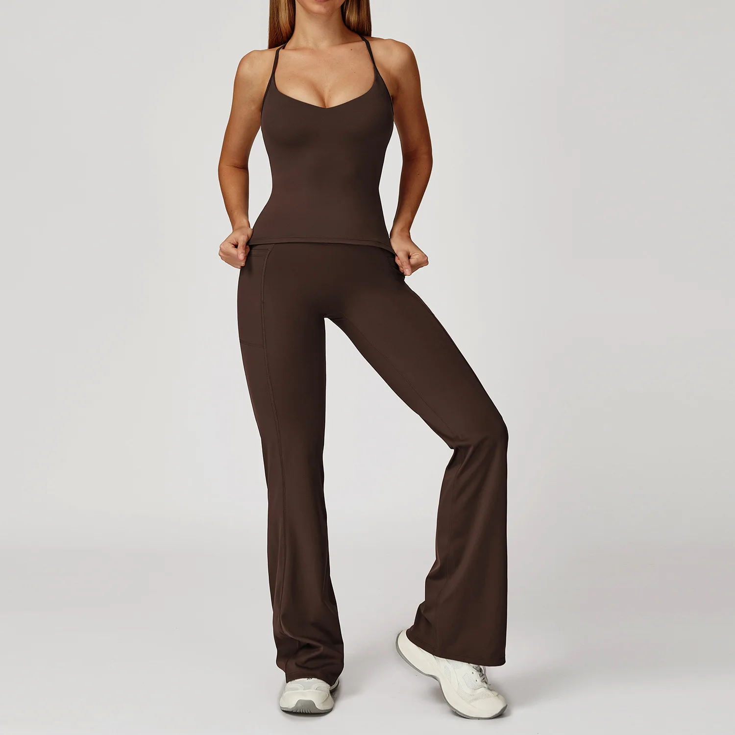 اليوغا مجموعة 2 قطعة طويلة الأكمام النساء الصالة الرياضية مجموعة ملابس لليوجا التجفيف السريع رياضية تشغيل طماق تجريب الرياضة المحاصيل الأعلى النساء #3