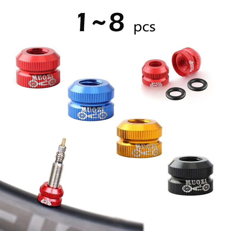 1~8pcs Tire Valve Nut Bike Vacuum Tire Presta Valve Screw Bicycle Valve Cover Tools Cycling Tire Repair MTB Bike Accessories