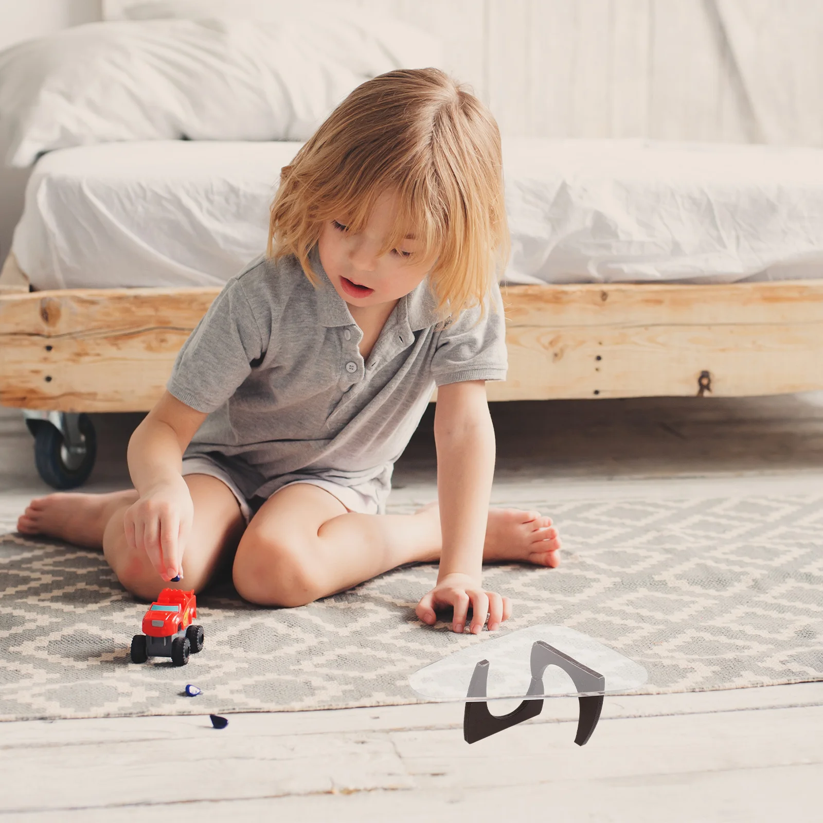 2 pçs mini casa de bonecas móveis realista em miniatura sala estar triângulo forma mesa café para casa de bonecas cena adereços inacabados