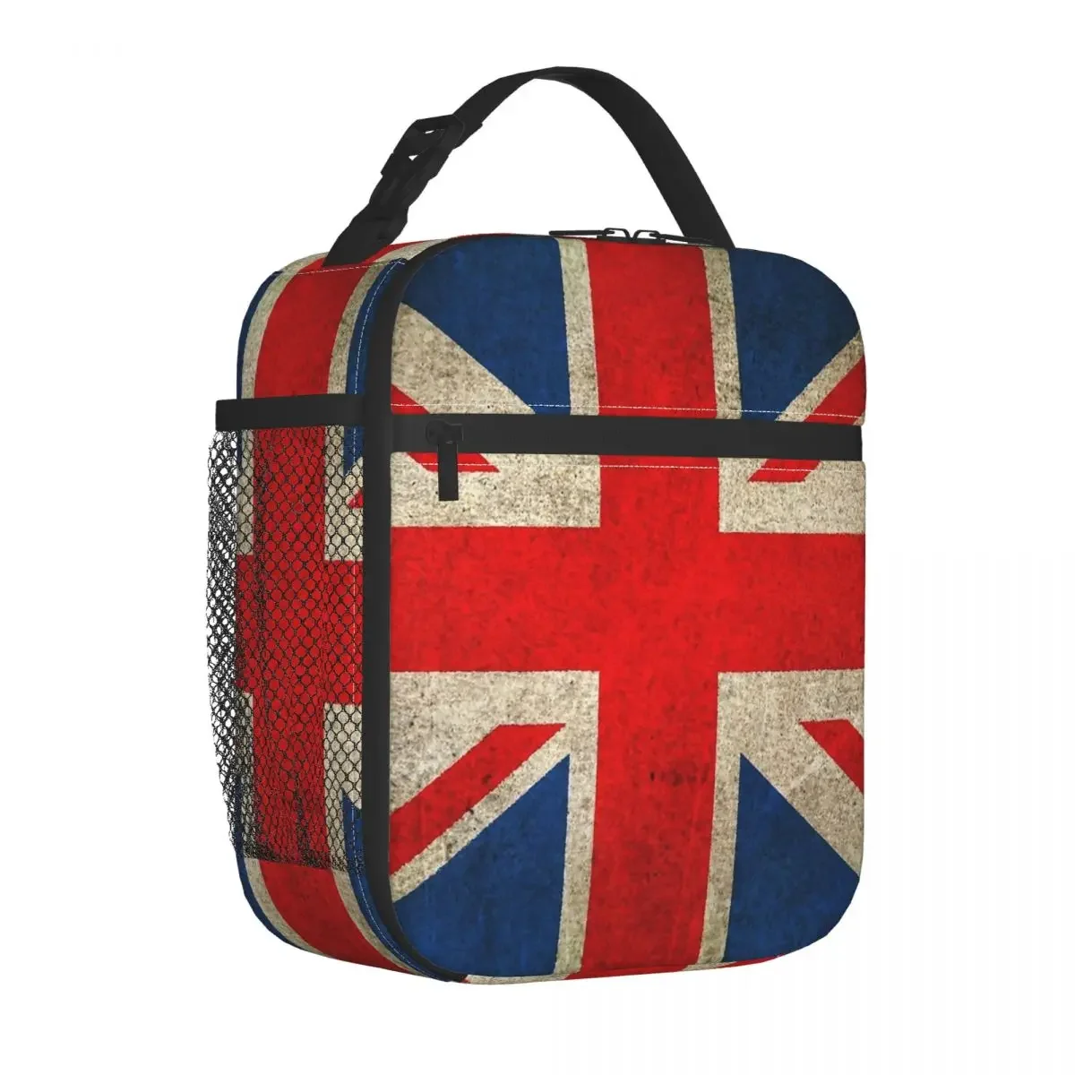 Old And Worn Distressed Vintage Union Jack Flag Insulated Lunch Bag Leakproof Thermal Bag Tote Lunch Box Office Picnic Men Women