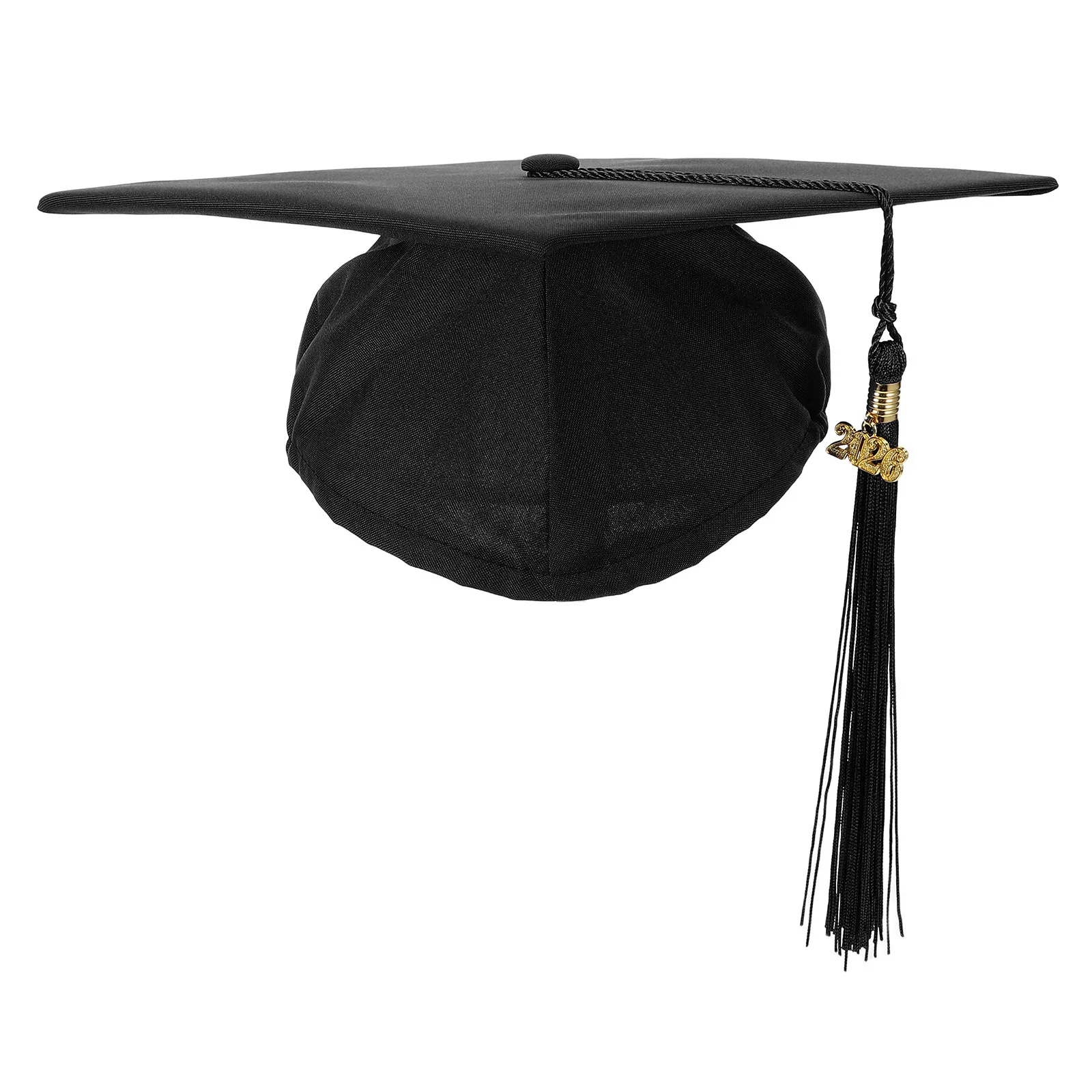 

Черная академическая шапочка (капелла) 2026 с кисточкой для выпускных церемоний колледжей и школ, унисекс, для взрослых, памятный сувенир, удобная посадка, дышащая