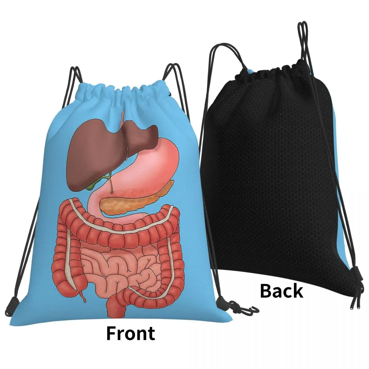 Órgãos do Sistema Digital Ilustração Médica Mochilas, Sacos De Cordão Portátil, Saco De Sapatos, Sacos De Livro Para Estudantes De Viagem, Moda