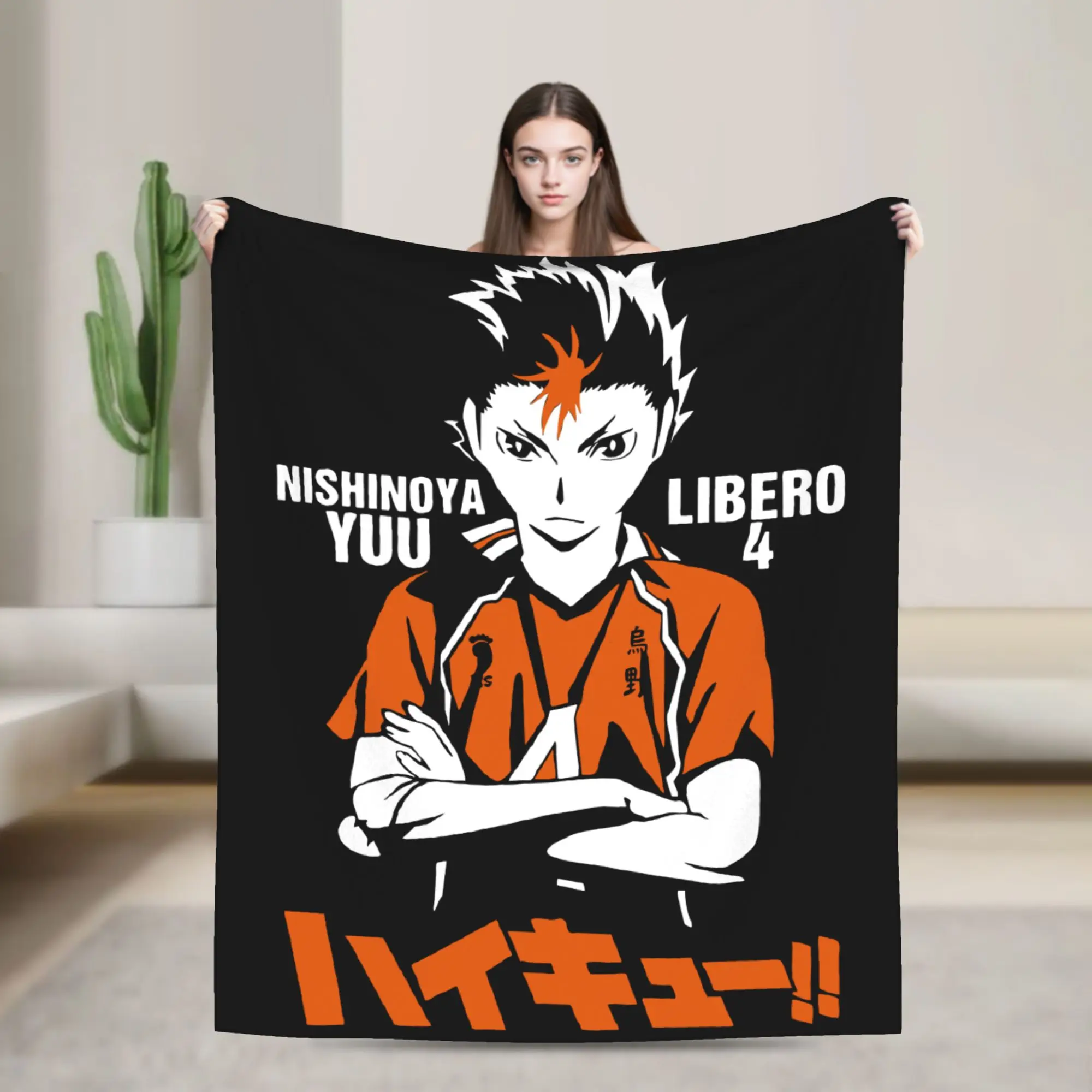 Haikyuus Blanket Cover Bokuto Volleyball Manga Fleece Throw Blankets Summer Air Conditioning Personalised Soft Warm Bedspreads,