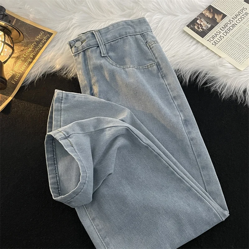 

Retro Loose Fit Men's Jeans Casual Straight Leg Spring Faion Brand Harajuku Versatile Student Light Colored Casual Long Pants