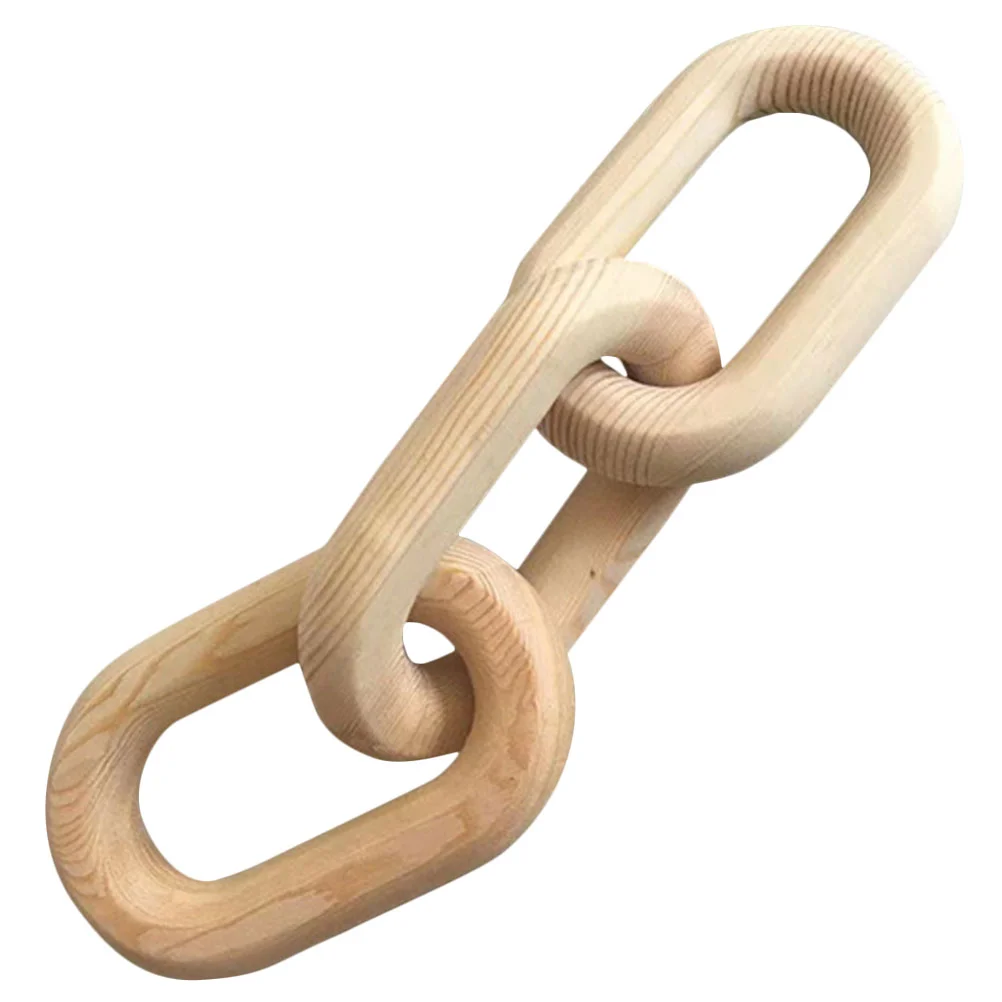 

Decoration Wooden Chain Wall Desktop Ornaments Background 3-ring Buckle (255*7*2cm) Link Decorations Knot Sculptures Home