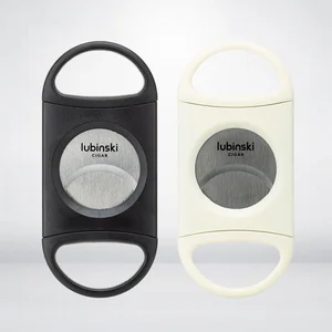 32mm Large-Bore Cigar Cutter Lightweight Plastic Stainless Steel Portable Double Blade Guillotine Cigar Scissors