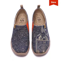 UIN 2022 Spring Men's Color Drawing Canvas Low-top Elastic Band Travel Shoes