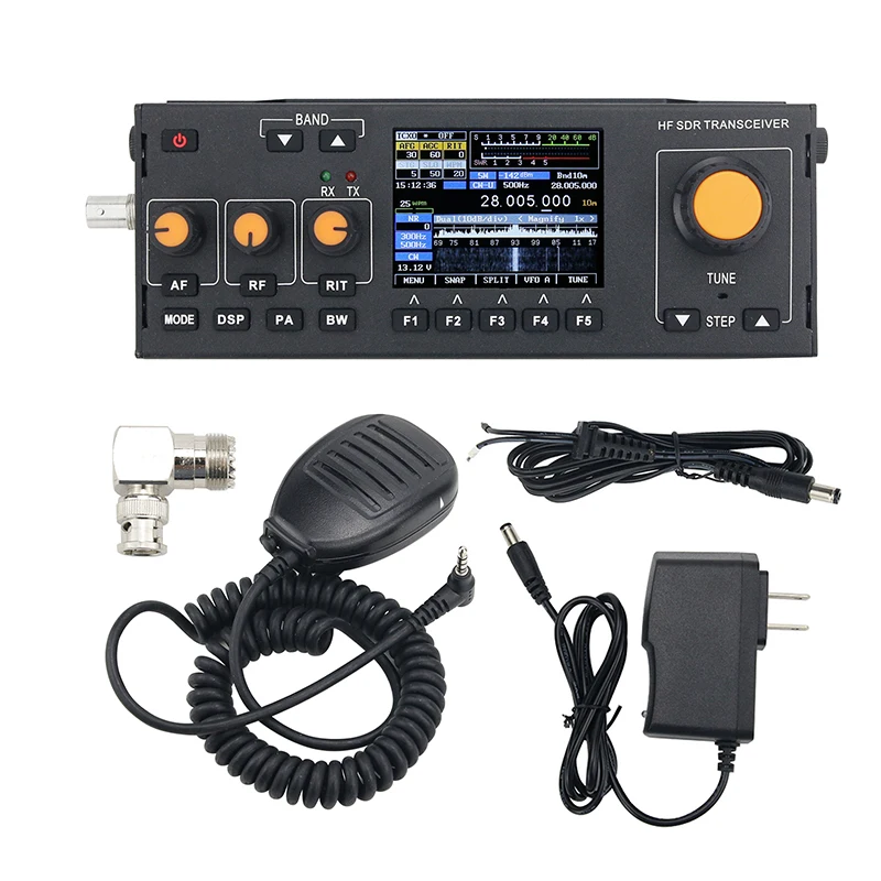 Hamgeek BS188 15W HF SDR Transceiver MCHF-QRP Transceiver Amateur Shortwave Radio w/ Handheld Mic Charger