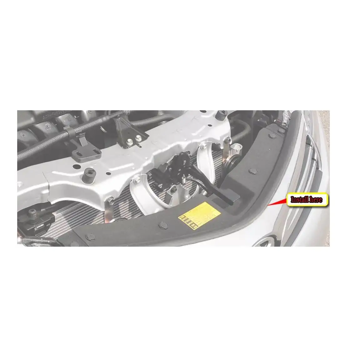 Front Engine Hood Sealing Strip Weatherstrip Trim Fit for Toyota Corolla 2014-2017 Black Rubber
