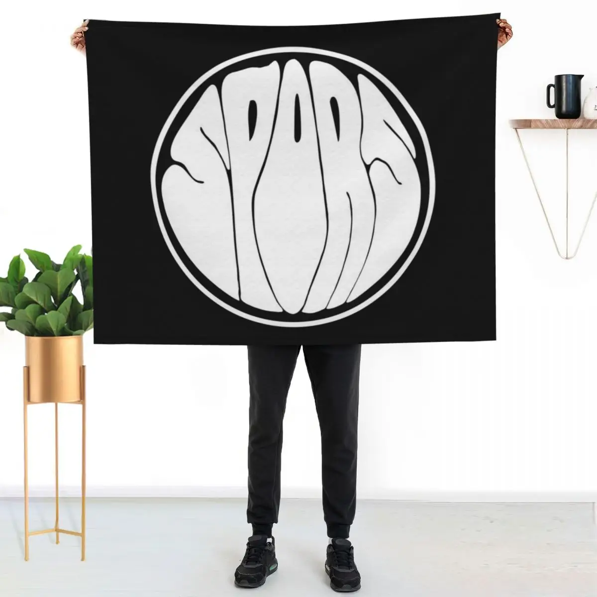 

SPORS circle logo Throw Blanket All Season Lightweight Soft Blanket for Bed