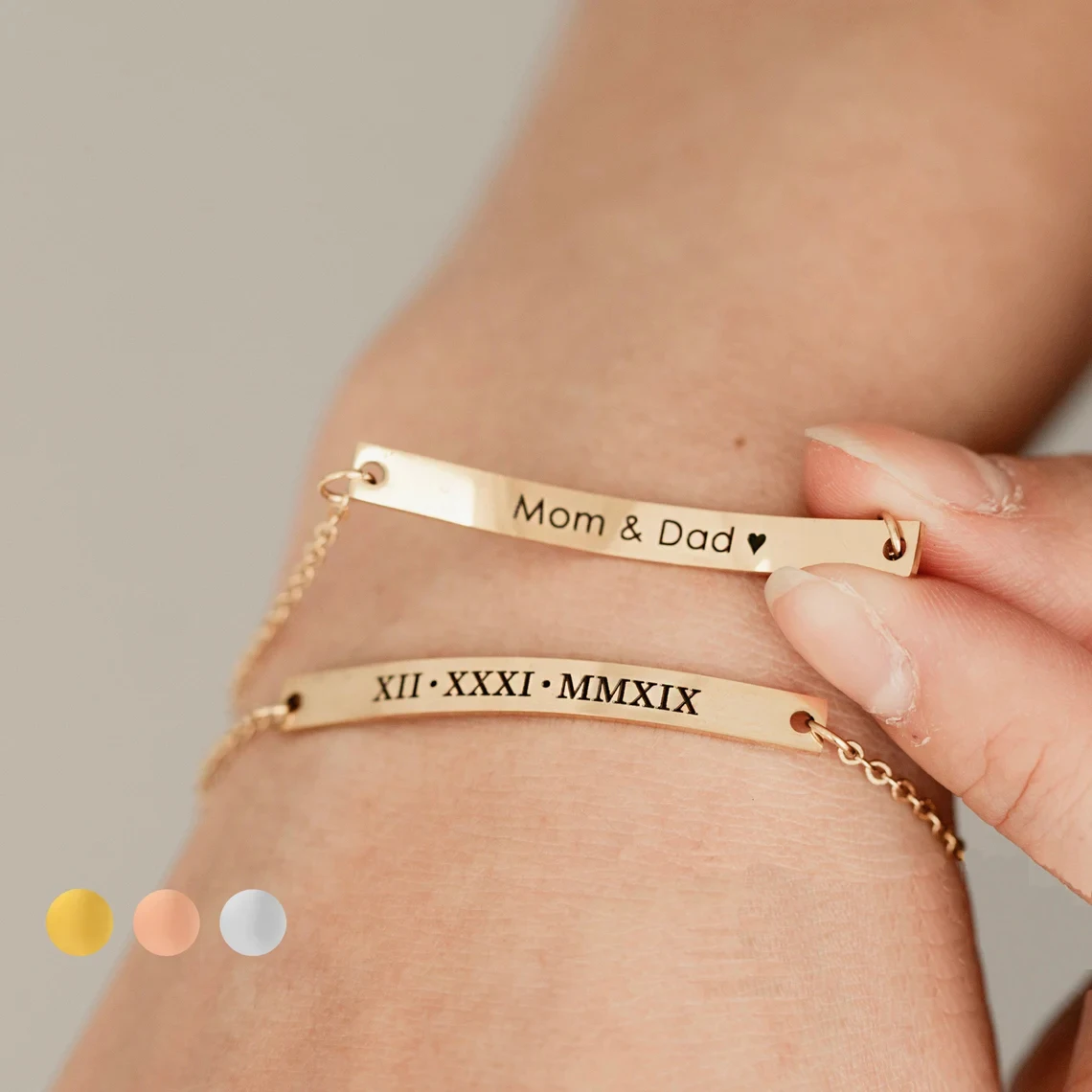 Personalized Bar Bracelets for Women Custom Name Bracelet Engraved Bracelet Initial Nameplate Monogram Bracelet Mothers Day Gift