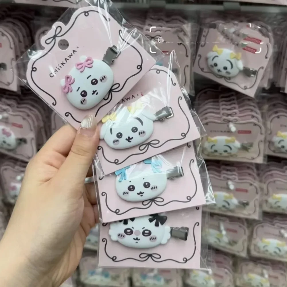 NEW Chiikawa Resin Bow Hair Clip, Cute Cartoon Side Bang Duckbill Barrettes, Lovely Hair Accessories for Girls Daily Wear